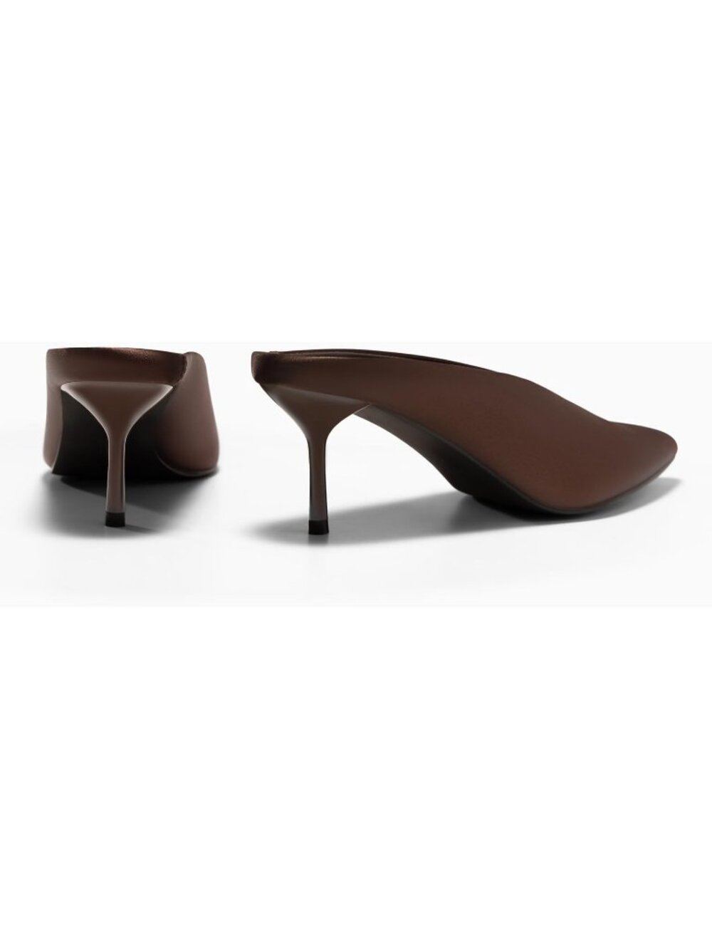 Women's Brown Satin Comfortable Slip On Closed Pointed Toe Slide Stylish Sandals - Picture 5 of 5